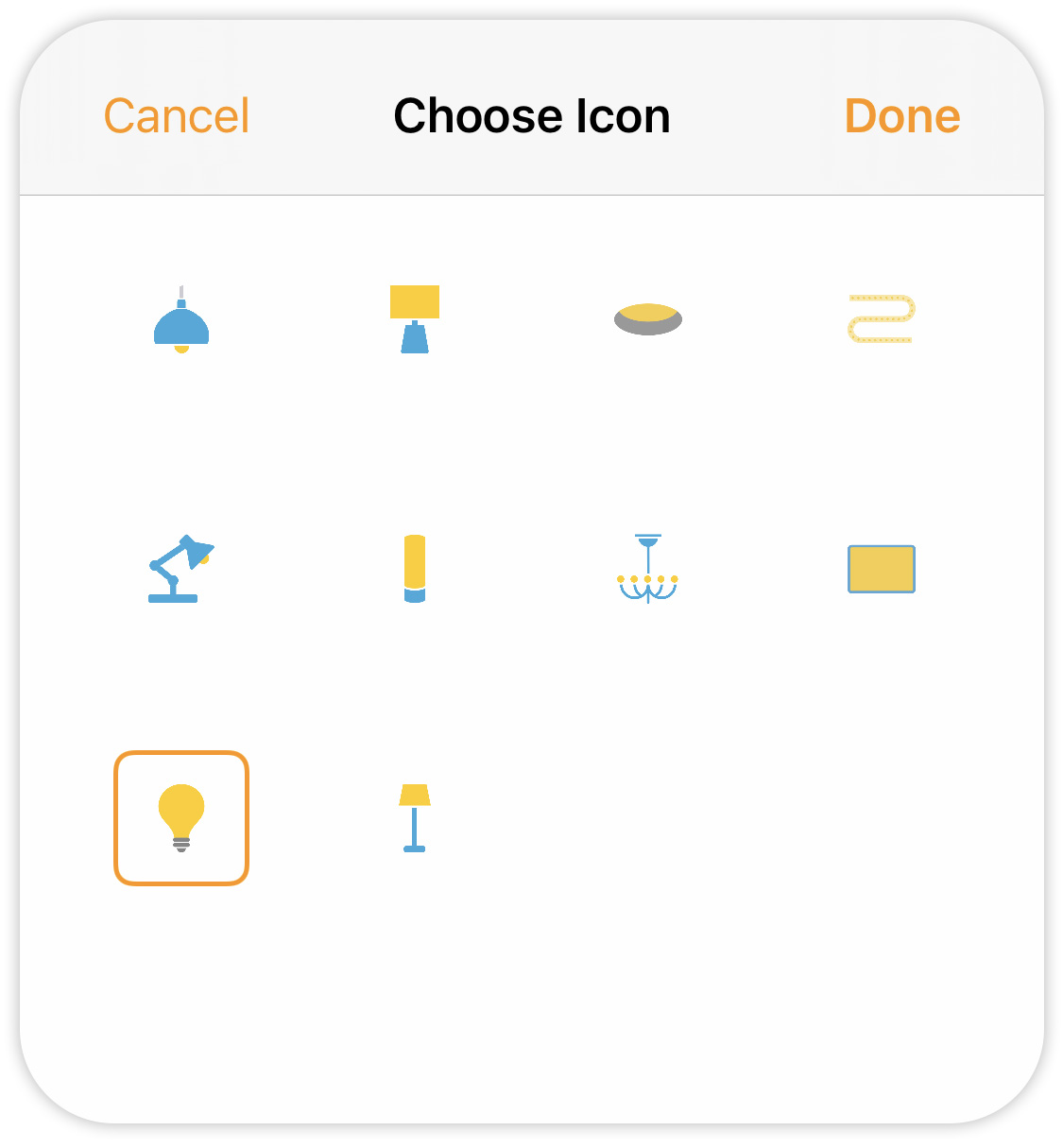 HomeKit Home app customize choose icon