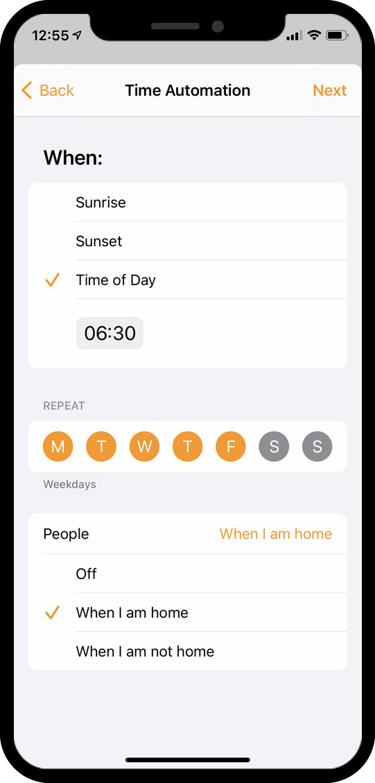 HomeKit time-based automation