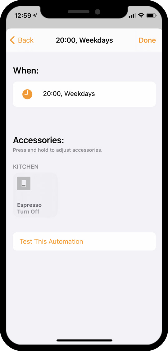 HomeKit time automation weekdays