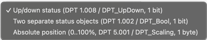 Current Position Status Options