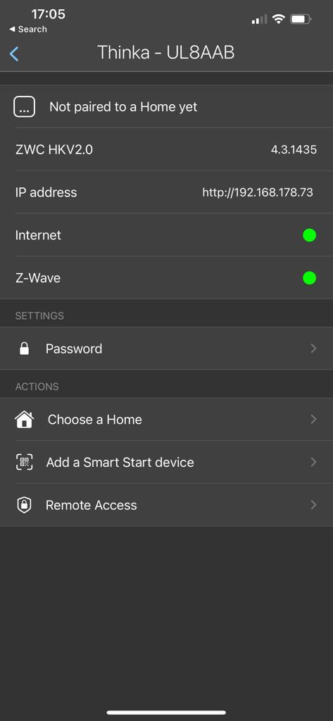 Thinka device HomeKit setup example